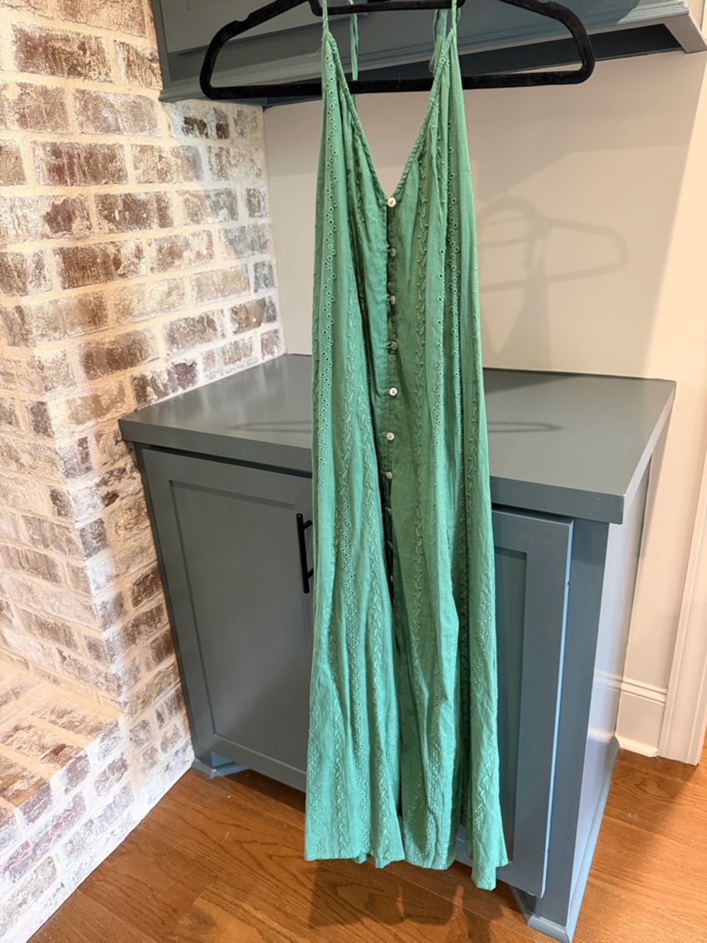 Wishlist Green Maxi Dress with Button Front